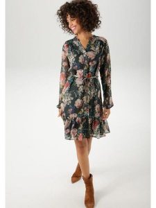 Aniston Sukienka ze wzorem rozmiar: 38. Sukienki Aniston, bez wzorów, z tkaniny, bez kołnierzyka, bez ramiączek, mini. Za 82,99 zł.