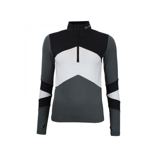 Damska koszulka 1st Skin z zamkiem błyskawicznym Peak Mountain. Czarne bluzki Peak Mountain, bez wzorów, eleganckie, bez kołnierzyka, bez ramiączek. W wyprzedaży za 170,00 zł.