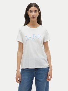 Vero Moda T-Shirt Odessa 10308688 Biały Regular Fit. Białe t-shirty Vero Moda, xs, bez wzorów, z bawełny, bez kołnierzyka, bez ramiączek. Za 39,99 zł.