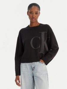 Calvin Klein Jeans Sweter Smooth LV047E304G Czarny Regular Fit. Czarne swetry klasyczne Calvin Klein Jeans, m, z bawełny, bez kołnierzyka. Za 529,99 zł.