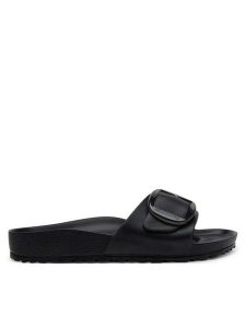 Birkenstock Klapki Madrid Big Buckle Eva 1029635 Czarny. Czarne klapki Birkenstock, bez wzorów, z syntetyku, bez obcasa. Za 249,99 zł.