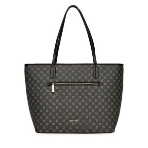 Torebka Nine West. Czarne shopper bag Nine West, bez wzorów, bez dodatków. Za 249,99 zł.