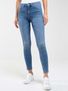BIG STAR Dżinsy "Melinda" - Slim fit - w kolorze niebieskim rozmiar: W27/L30. Niebieskie jeansy Big Star, z aplikacjami, z podwyższonym stanem. Za 105,38 zł.