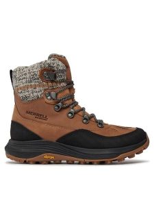 Merrell Śniegowce Siren 4 Thermo Mid Zip Wp J037412 Brązowy. Brązowe buty zimowe Merrell, ze skóry, bez obcasa, bez zapięcia. Za 569,99 zł.