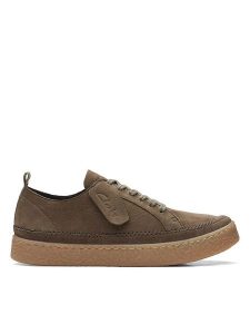 Clarks Skórzane sneakersy "Barleigh Lace" w kolorze khaki rozmiar: 38. Brązowe trampki Clarks, bez wzorów, bez zapięcia. Za 152,98 zł.