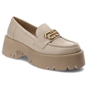 Beżowe Mokasyny Armodo Stylowe Buty Damskie. Brązowe półbuty Armodo, bez wzorów, z nubiku, bez obcasa, bez zapięcia. Za 329,00 zł.
