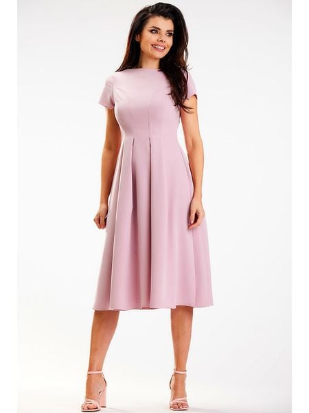 Awama Sukienka w kolorze jasnoróżowym rozmiar: XL. Różowe sukienki Awama, xl, bez wzorów, bez kołnierzyka, bez ramiączek, midi. Za 136,45 zł.