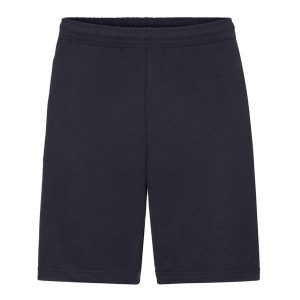 Lekkie Spodenki Dla Dorosłych Unisex. Niebieskie szorty FRUIT OF THE LOOM, bez wzorów, sportowe. Za 66,99 zł.