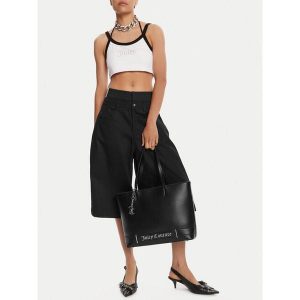 Torebka Juicy Couture. Czarne shopper bag Juicy Couture, bez wzorów, bez dodatków. Za 369,99 zł.