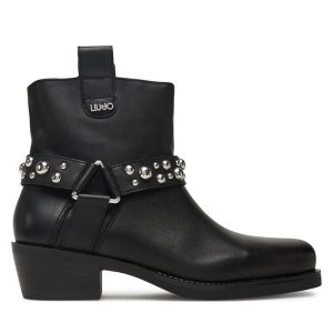 Botki Liu Jo. Czarne botki Liu Jo, bez wzorów, bez obcasa, na płaskiej podeszwie, bez zapięcia. Za 599,99 zł.