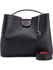 Mia Tomazzi Skórzana torebka w kolorze czarnym - 31 x 26 x 13 cm rozmiar: onesize. Czarne torebki klasyczne Mia Tomazzi, bez wzorów, z materiału, przez ramię, bez dodatków. Za 420,95 zł.