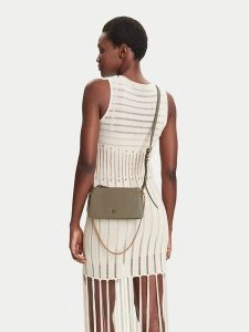 PINKO Torebka Double Mini Al 25-26 PLTT 105359 A0QO Szary. Szare torebki klasyczne Pinko, bez wzorów, ze skóry, bez dodatków. Za 653,99 zł.