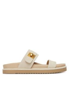 Steve Madden Klapki Take-TWO 11005321 Beżowy. Brązowe klapki Steve Madden, bez wzorów, ze skóry, bez obcasa. Za 453,99 zł.