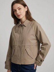 MOSS COPENHAGEN Kurtka przejściowa "Svada" w kolorze szarobrązowym rozmiar: L/XL. Brązowe kurtki Moss Copenhagen, l, bez wzorów, z bawełny, bez kaptura. Za 284,82 zł.