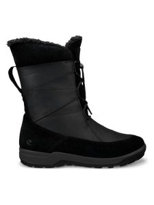 Ecco Skórzane kozaki zimowe "Trace Lite" w kolorze czarnym rozmiar: 36. Czarne kozaki ecco, na zimę, bez wzorów, z materiału, bez obcasa, bez zapięcia. Za 434,99 zł.