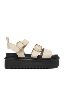 DeeZee Sandały CEO-HY632-1 Écru. Białe sandały DeeZee, bez wzorów, z materiału, bez obcasa, na płaskiej podeszwie, bez zapięcia. Za 149,99 zł.