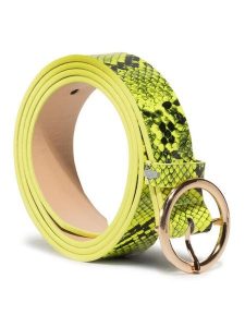 Acccessories Pasek Damski 1W2-003-SS20 Żółty. Żółte paski Acccessories, bez wzorów, ze skóry. Za 19,99 zł.