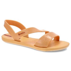 Pomarańczowe Sandały Ipanema Modne Wodoodporne Obuwie Damskie. Brązowe sandały Ipanema, bez wzorów, z materiału, bez obcasa, bez zapięcia. Za 109,00 zł.