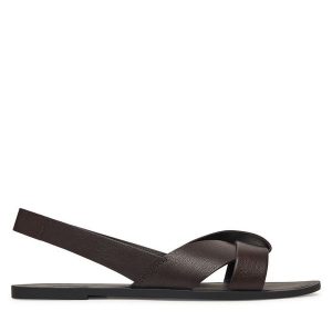 Sandały Vagabond Shoemakers. Brązowe sandały Vagabond Shoemakers, bez wzorów, bez obcasa, na płaskiej podeszwie, bez zapięcia. Za 429,99 zł.