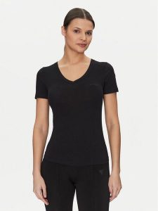Guess T-Shirt O5GI00 KBBU1 Czarny Boxy Fit. Czarne t-shirty Guess, xs, z aplikacjami, z bawełny, bez kołnierzyka, bez ramiączek. Za 79,99 zł.
