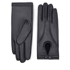 Rękawiczki Damskie Lasocki. Czarne rękawiczki Lasocki, bez wzorów. Za 119,99 zł.