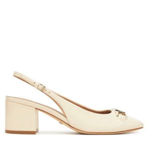 Sandały Guess. Brązowe sandały Guess, z aplikacjami, bez obcasa, na słupku, bez zapięcia. Za 439,99 zł.