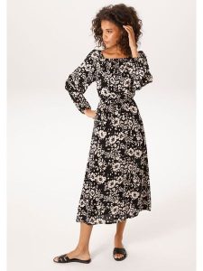 Aniston Sukienka w kolorze czarno-kremowym rozmiar: 44. Czarne sukienki Aniston, bez wzorów, z wiskozy, bez kołnierzyka, bez ramiączek, midi. Za 217,99 zł.