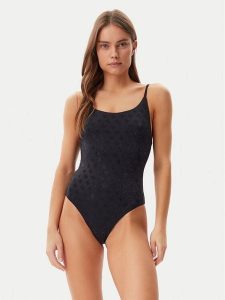 Guess Strój kąpielowy E5GJ14 MC040 Czarny Regular Fit. Czarne stroje jednoczęściowe Guess, z aplikacjami, z syntetyku. Za 259,99 zł.