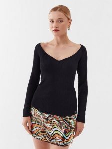 Guess Sweter W3YR25 Z37J2 Czarny Regular Fit. Czarne swetry klasyczne Guess, s, z wiskozy, bez kołnierzyka. Za 379,99 zł.