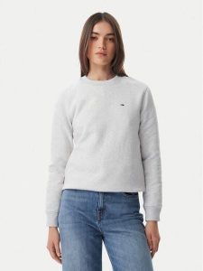 Tommy Jeans Bluza Flag DW0DW19959 Szary jasny Regular Fit. Szare bluzy Tommy Jeans, s, bez wzorów, z bawełny, bez kaptura. Za 289,99 zł.