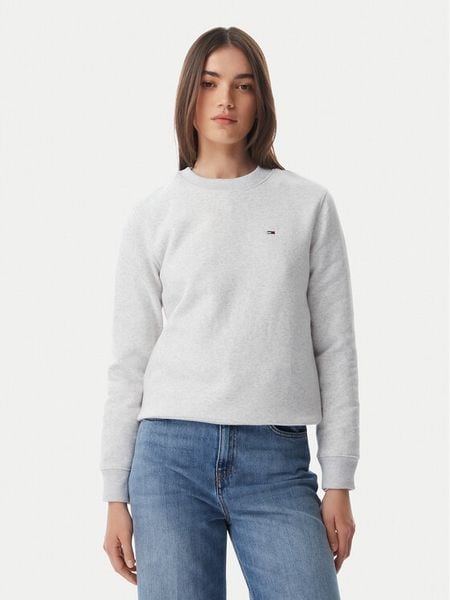 Tommy Jeans Bluza Flag DW0DW19959 Szary jasny Regular Fit. Szare bluzy Tommy Jeans, s, bez wzorów, z bawełny, bez kaptura. Za 289,99 zł.