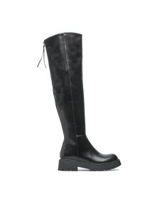 Jenny Fairy Kozaki WS5851-16 Czarny. Czarne kozaki Jenny Fairy, bez wzorów, ze skóry, bez obcasa, na płaskiej podeszwie, bez zapięcia. Za 249,99 zł.