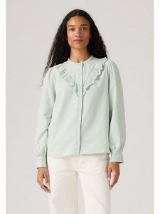 Levi's Bluzka w kolorze jasnozielonym rozmiar: XS. Zielone bluzki Levi's®, s, bez wzorów, z bawełny, bez kołnierzyka, bez ramiączek. Za 132,05 zł.