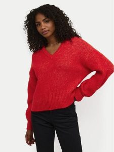 Kaffe Sweter Trina 10508973 Czerwony Loose Fit. Czerwone swetry klasyczne Kaffe, xl, z syntetyku, bez kołnierzyka. Za 149,99 zł.
