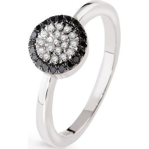 PROMOCJA Pierścionek Białe Złoto - złoto białe 333, Diament 0,09ct,czarny diament 0,10ct. Pierścionki marki W.KRUK. W wyprzedaży za 1 090,00 zł.