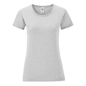 Koszulka Damska Iconic 150 Heather T-shirt. Szare bluzki FRUIT OF THE LOOM, m, bez wzorów, bez kołnierzyka, bez ramiączek. Za 44,99 zł.