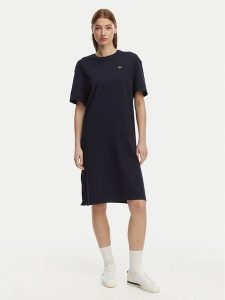 Lacoste Sukienka codzienna EF2883 Granatowy Oversize. Niebieskie sukienki Lacoste, na co dzień, bez wzorów, z bawełny, bez kołnierzyka, bez ramiączek, oversize. Za 529,99 zł.