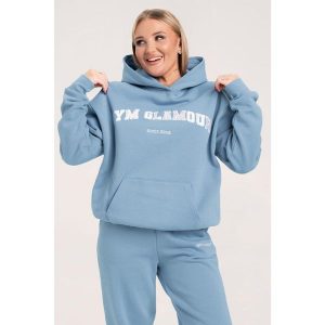 Bluza fitness damska Gym Glamour college sky. Niebieskie bluzy GYM GLAMOUR, xl, bez wzorów, bez kaptura. Za 199,99 zł.