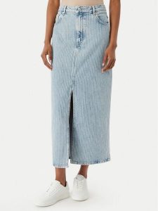 HUGO Spódnica jeansowa Gatje_4 50568239 Błękitny Regular Fit. Niebieskie spódnice Hugo, xs, bez wzorów, z bawełny. Za 389,99 zł.