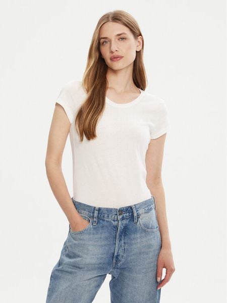 G-Star Raw T-Shirt Eyben D24533-4107 Biały Slim Fit. Białe t-shirty G-Star Raw, s, bez wzorów, z bawełny, bez kołnierzyka, bez ramiączek. Za 89,99 zł.