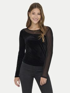 ONLY Bluzka Smooth 15360668 Czarny Slim Fit. Czarne bluzki ONLY, l, bez wzorów, z syntetyku, bez kołnierzyka, bez ramiączek. Za 99,99 zł.