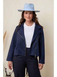 Curvy Lady Kurtka w kolorze granatowym ze skóry syntetycznej rozmiar: 40/42. Niebieskie kurtki Curvy Lady, bez wzorów, ze skóry, bez kaptura. Za 162,49 zł.