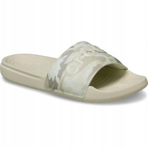 Klapki Dla Dorosłych Crocs All Day Camouflage Slide. Brązowe klapki Crocs, bez wzorów, z materiału, bez obcasa. Za 129,99 zł.