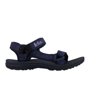 Sandały damskie Lee Cooper LCW-25-34-3559LA granatowe niebieskie. Niebieskie sandały bez wzorów, z otwartym noskiem, bez obcasa, bez zapięcia. Za 154,29 zł.