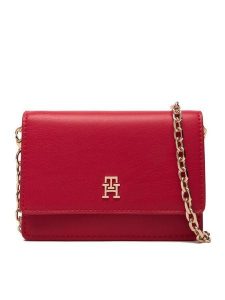Tommy Hilfiger Torebka Th Icon Card Holder W/Chain AW0AW18248 Czerwony. Czerwone torebki klasyczne TOMMY HILFIGER, bez wzorów, ze skóry, bez dodatków. Za 289,99 zł.