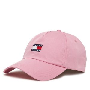 Czapka z daszkiem Tommy Jeans. Brązowe czapki Tommy Jeans, bez wzorów, z jeansu. Za 119,99 zł.