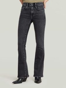 G-Star Dżinsy - Slim fit - w kolorze antracytowym rozmiar: W30/L30. Czarne jeansy G-Star, z aplikacjami, ze skóry, z podwyższonym stanem. Za 228,38 zł.
