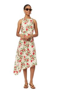 Scotch & Soda Sukienka w kolorze beżowo-czerwonym rozmiar: M. Brązowe sukienki Scotch & Soda, m, bez wzorów, z asymetrycznym kołnierzem, bez ramiączek, midi, asymetryczne. Za 286,45 zł.