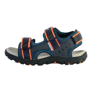 Sandały GEOX JR SANDAL STRADA A Niebieski. Brązowe sandały Geox, bez wzorów, ze skóry, bez obcasa, bez zapięcia. Za 151,99 zł.