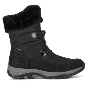 Śniegowce Rieker. Czarne buty zimowe Rieker, bez obcasa, bez zapięcia. Za 335,00 zł.